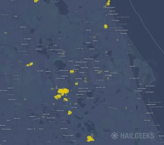 Hail map for Orlando, FL