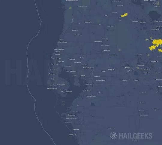 Hail map for Tampa, FL