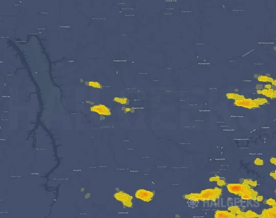 Hail map for Clarksville, TN