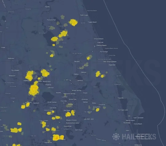 Hail map for Deltona, FL