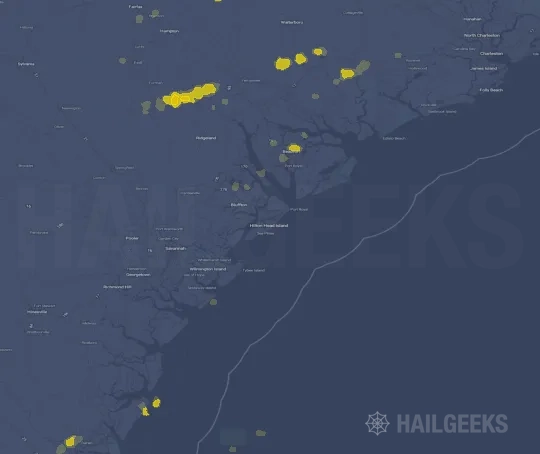 Hail map for Hilton Head Island, SC