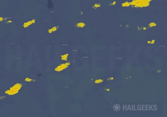 Hail map for Bozeman, MT on Jul 14, 2022