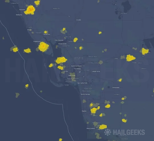Hail map for Fort Myers, FL