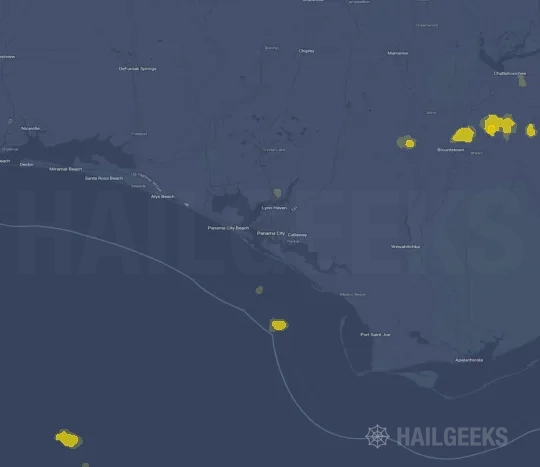 Hail map for Panama City, FL