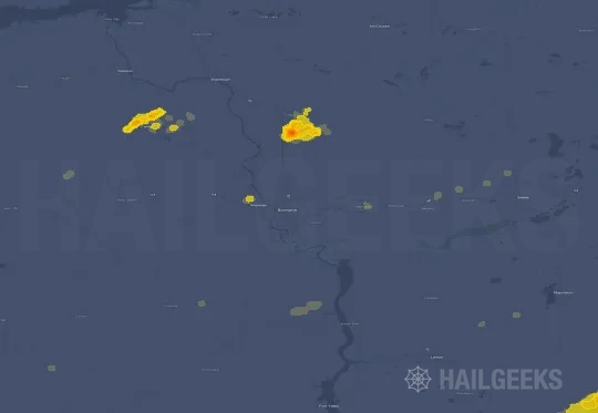 Hail map for Bismarck, ND