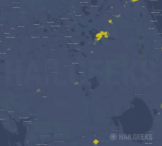 Hail map for Sebring, FL on Jul 18, 2022