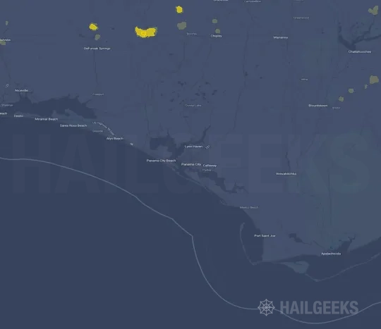 Hail map for Panama City, FL