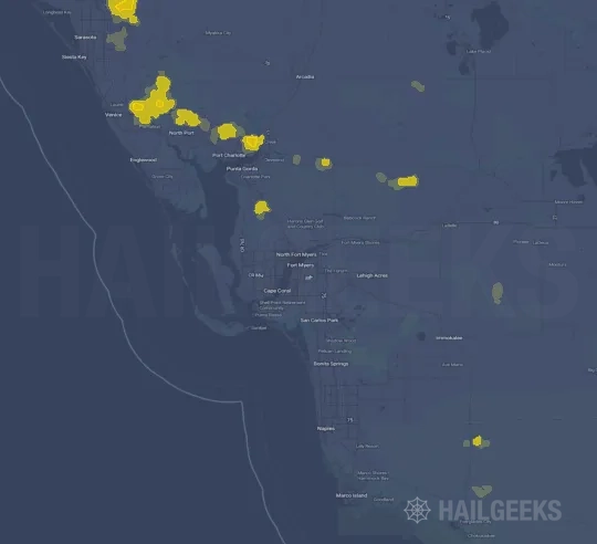 Hail map for Fort Myers, FL