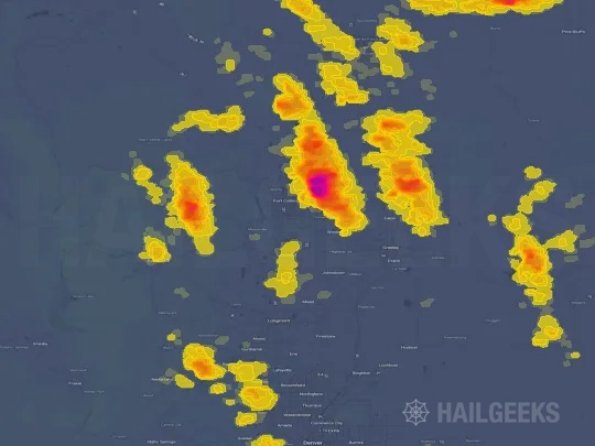 Hail map for Fort Collins, CO