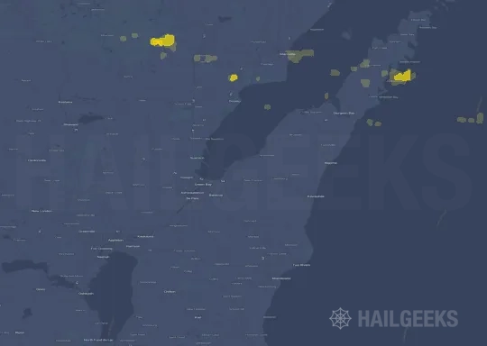 Hail map for Green Bay, WI