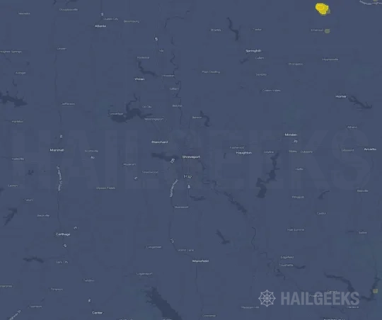 Hail map for Shreveport, LA