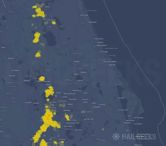 Hail map for Deltona, FL