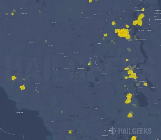 Hail map for Gainesville, FL