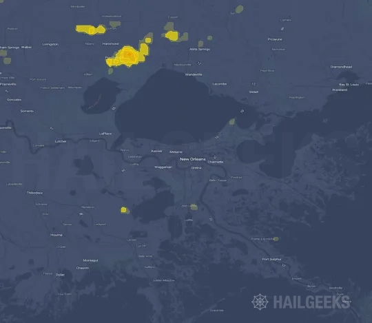 Hail map for New Orleans, LA