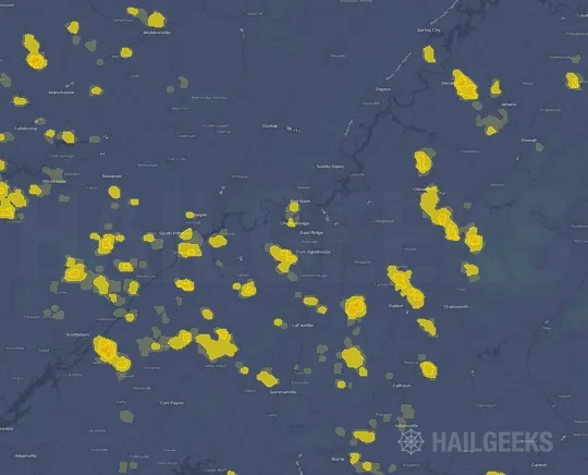 Hail map for Chattanooga, TN