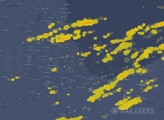 Hail map for Chicago, IL