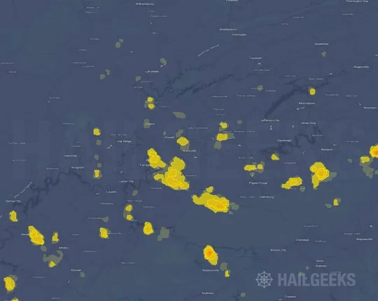 Hail map for Knoxville, TN