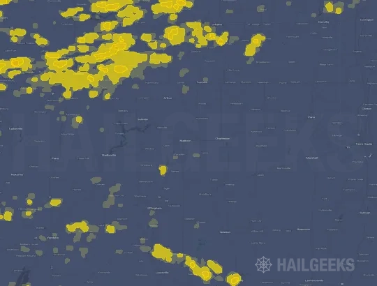 Hail map for Mattoon, IL
