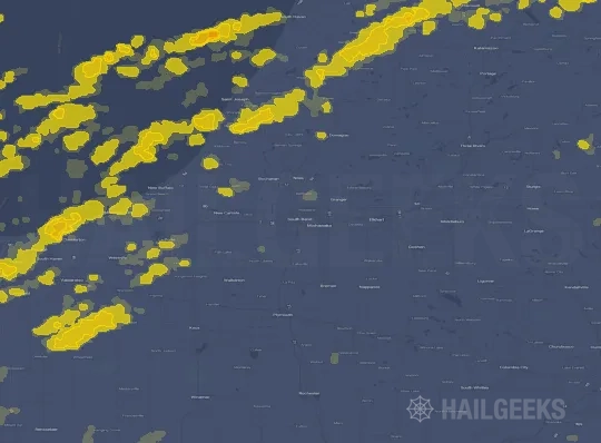 Hail map for South Bend, IN