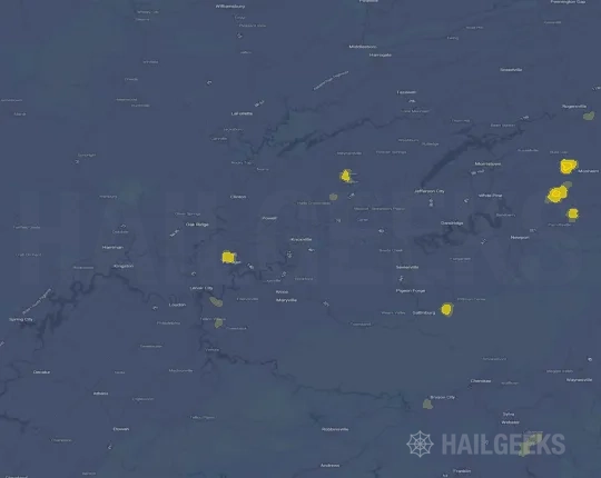 Hail map for Knoxville, TN