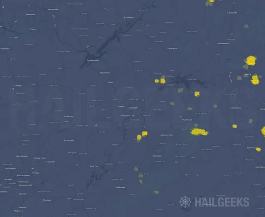 Hail map for Gadsden, AL