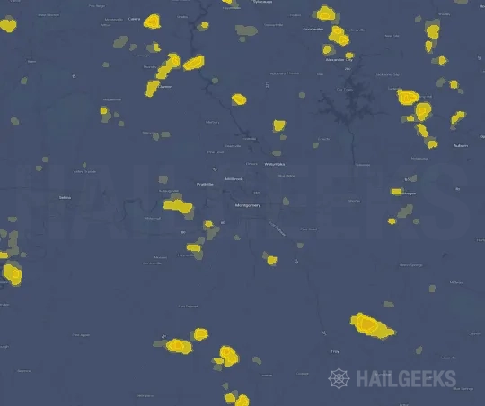 Hail map for Montgomery, AL