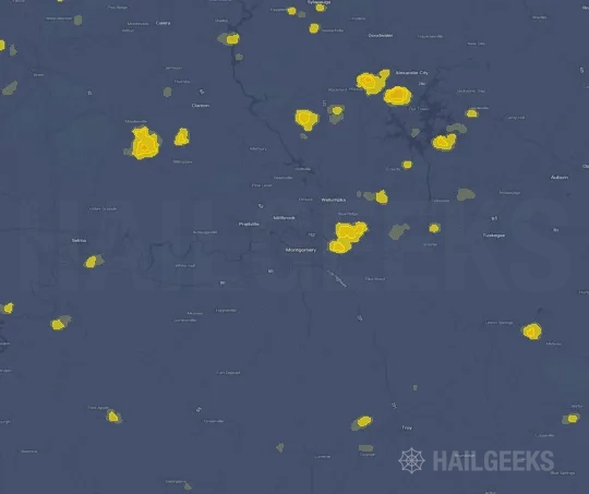 Hail map for Montgomery, AL