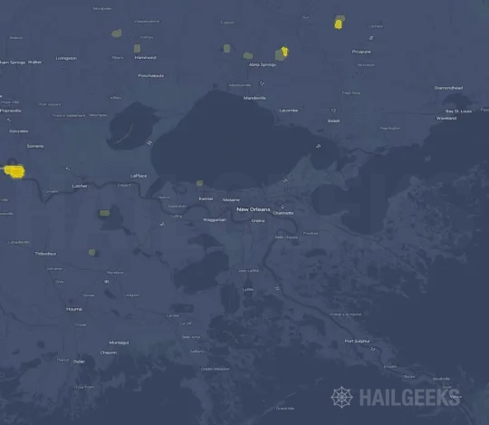 Hail map for New Orleans, LA