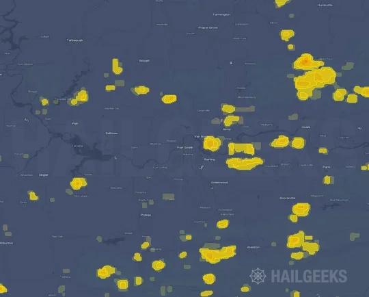 Hail map for Fort Smith, AR