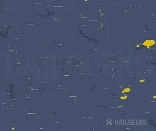 Hail map for Longview, TX