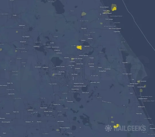 Hail map for Orlando, FL