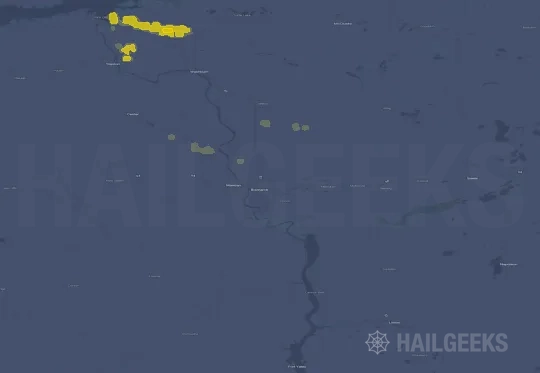 Hail map for Bismarck, ND