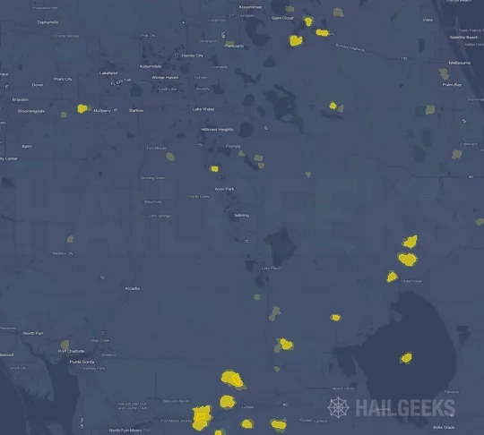 Hail map for Sebring, FL