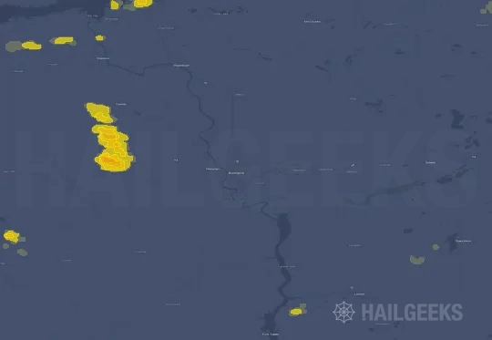 Hail map for Bismarck, ND