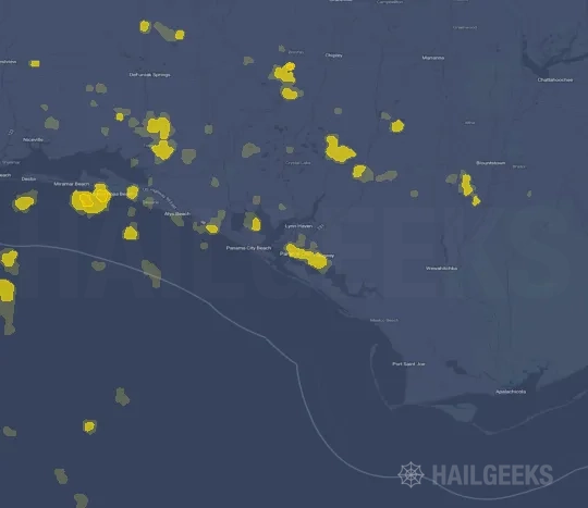 Hail map for Panama City, FL