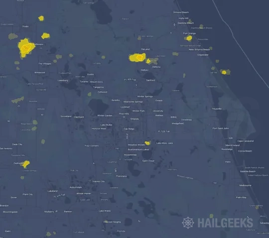 Hail map for Orlando, FL