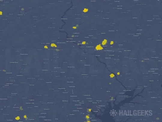 Hail map for York, PA