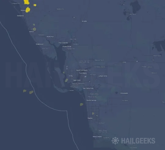 Hail map for Fort Myers, FL