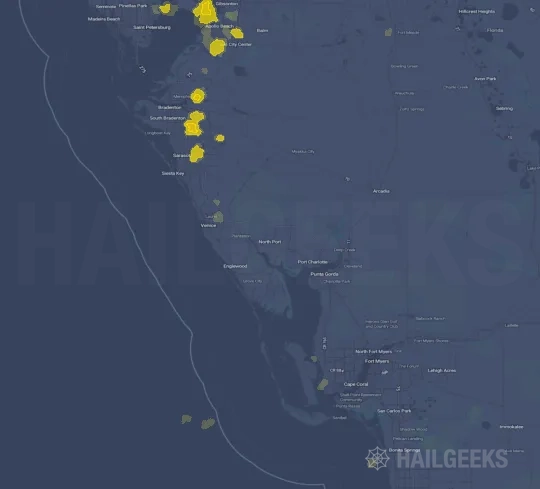 Hail map for North Port, FL