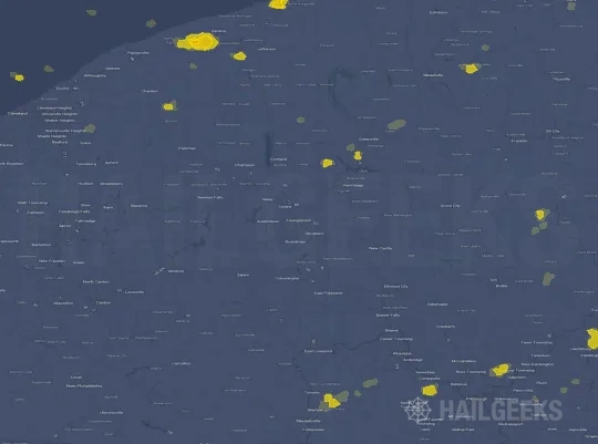 Hail map for Youngstown, OH
