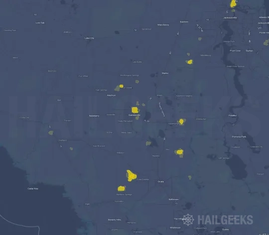 Hail map for Gainesville, FL