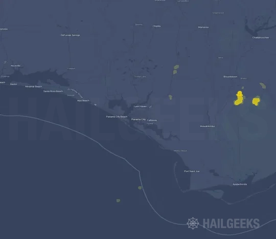 Hail map for Panama City, FL