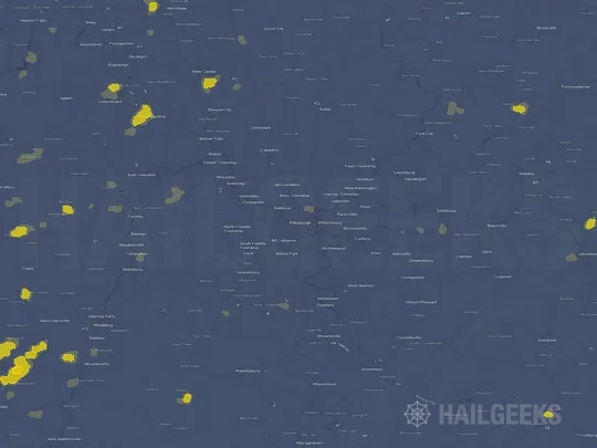 Hail map for Pittsburgh, PA