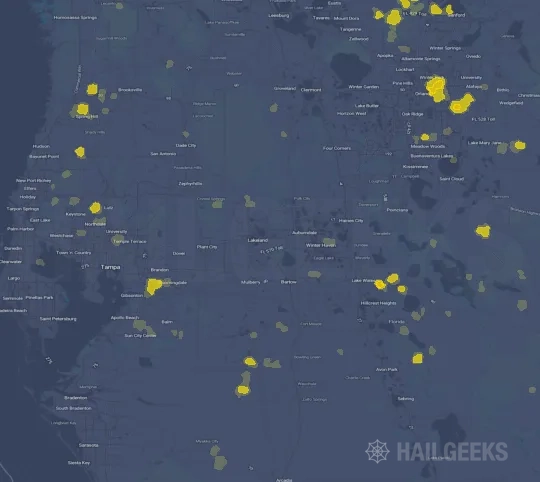 Hail map for Lakeland, FL