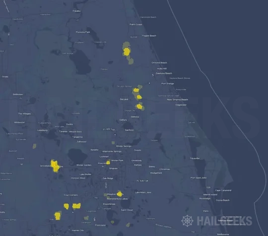 Hail map for Deltona, FL