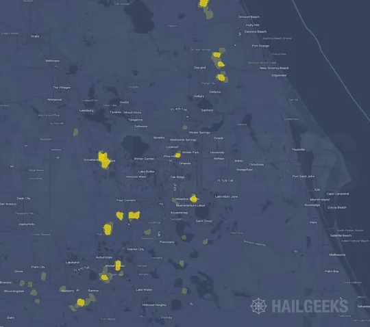 Hail map for Orlando, FL