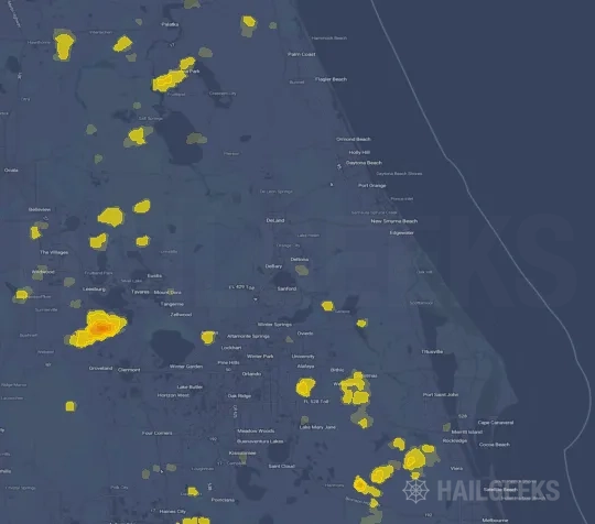 Hail map for Deltona, FL