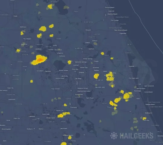 Hail map for Orlando, FL