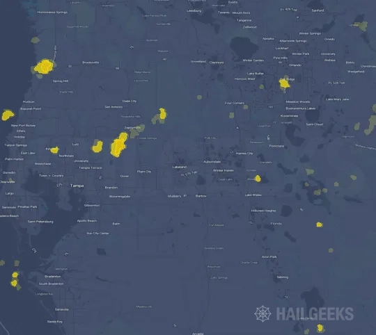 Hail map for Lakeland, FL