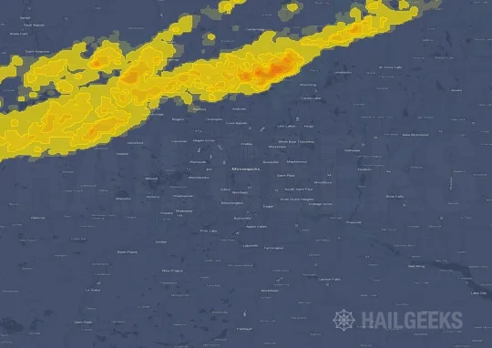 Hail map for Minneapolis, MN